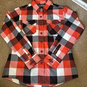 DIXXON Vibrant Red and Black Checkered Shirt